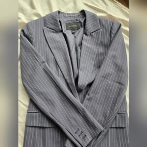 Banana Republic Charcoal Gray Pinstripe Suit, Jacket (Size 2) Pants (Size 4P)